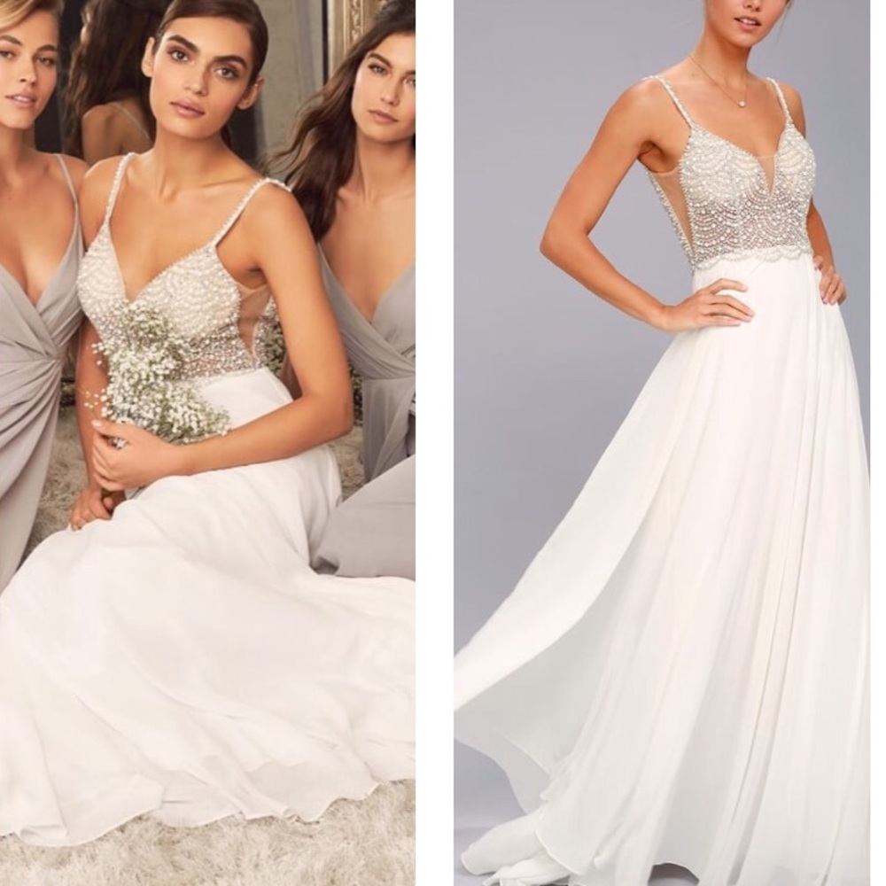 True Love White Beaded Rhinestone Maxi Dress